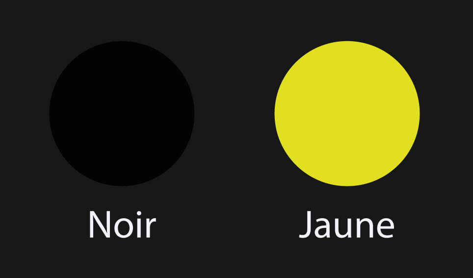 Gamme couleurs produits Noir Jaune