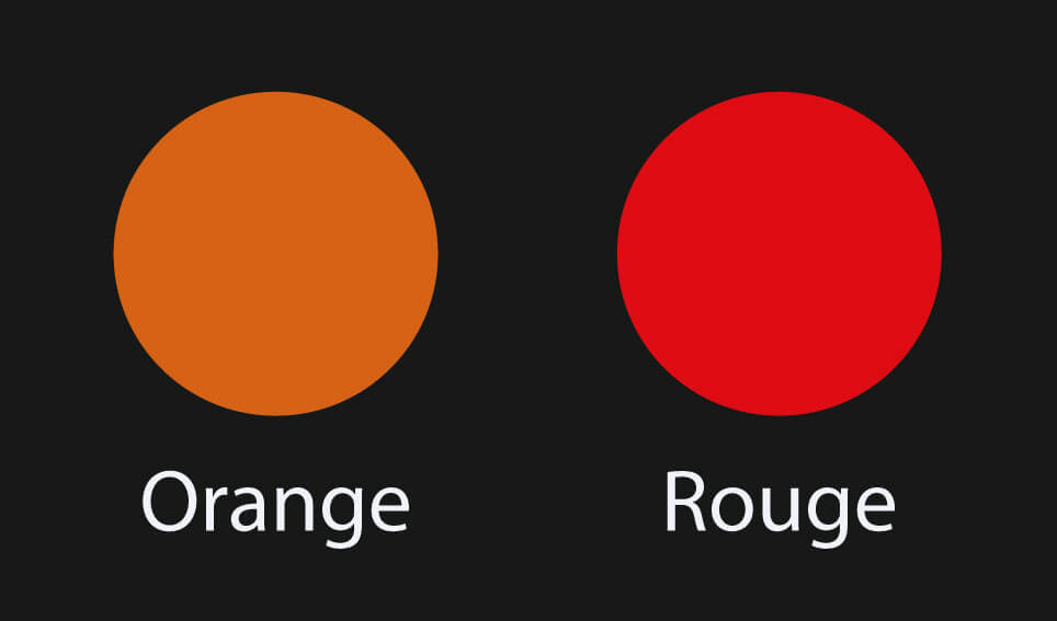 Gamme couleurs produits Orange Rouge